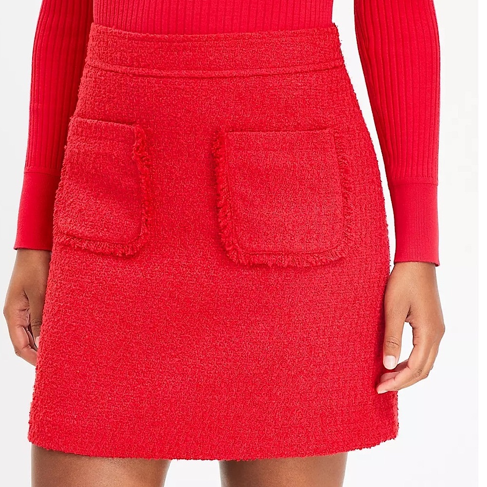 LOFT textured tweed pocket skirt
